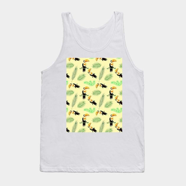 Tropical seamless pattern with toucan bird and palm tree Tank Top by Cute-Design